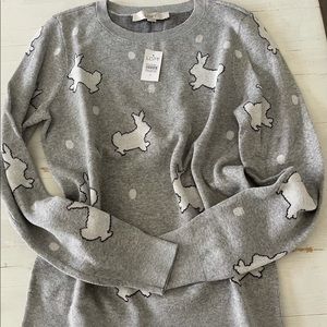 Ann Taylor loft NWT sweater long sleeve shirt Womens s work office Easter rabbit